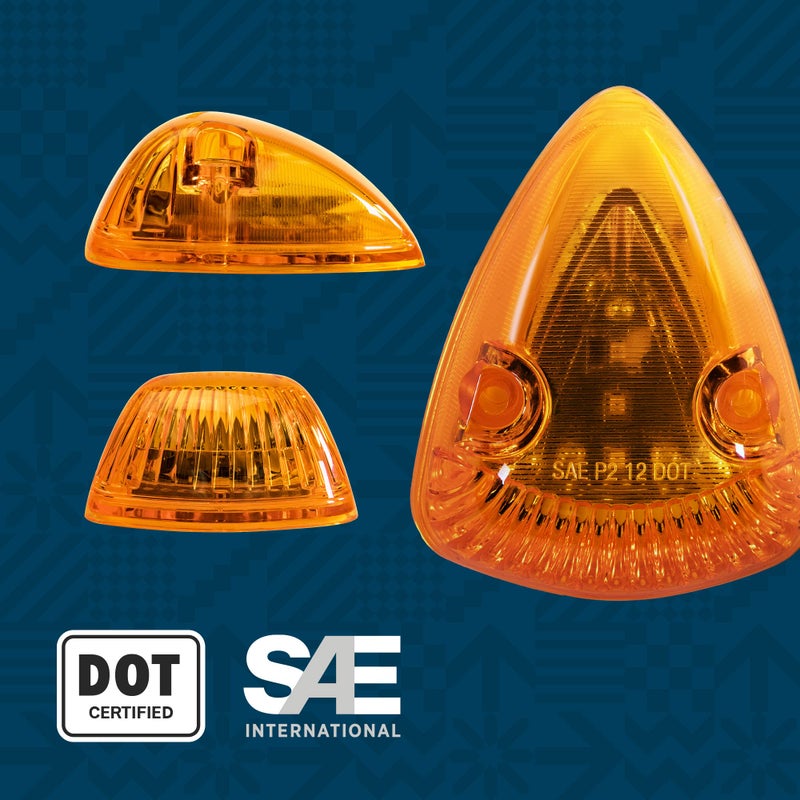 ONLINE LED STORE TRUE MODS Amber Teardrop Cab Marker Light Kit [DOT FMVSS 108] [SAE P2] [Universal Fit] [Reflector Lens] [94-98 Dodge Ram Direct Replacement] Lamp for Ford Van Super Duty F150 F250 F350 Chevy Truck - Image 3